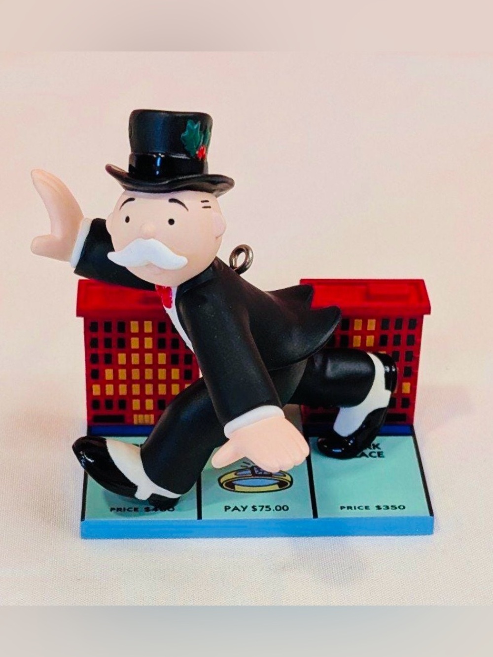2000 Monopoly Mr. Monopoly Black Ornament with Red and White Accents